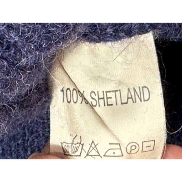 Matteo Volpi Sweater 100% Shetland Wool - Blue 1/4 Zip Mock Long Sleeve No Tag-L - Picture 6 of 8
